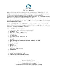 Toy Box Wish List