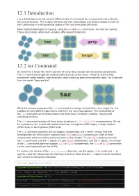 12.1 Introduction 12.2 Tar Command