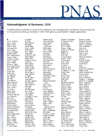 Acknowledgment of Reviewers, 2016