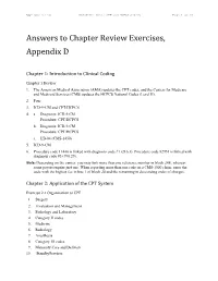 Answers to Chapter Review Exercises, Appendix D