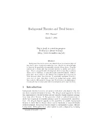 Background Theories and Total Science