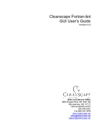 Cleanscape Fortran-Lint GUI User's Guide