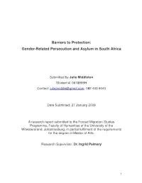 Julie Middleton Student #: 0618899H Contact: Juliejmiddle@Gmail.Com, 082 403 6040