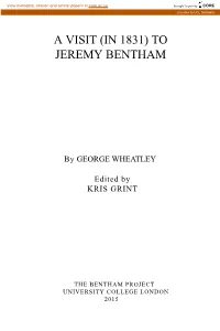 To Jeremy Bentham