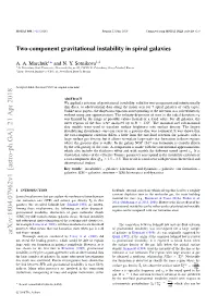 Two-Component Gravitational Instability in Spiral Galaxies