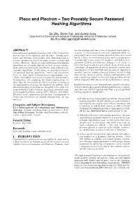 Two Provably Secure Password Hashing Algorithms
