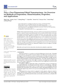 Zerotwo-Dimensional Metal Nanostructures