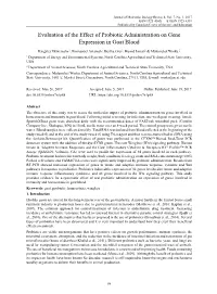 Evaluation of the Effect of Probiotic Administration on Gene Expression in Goat Blood