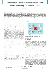 Haptic Technology - a Sense of Touch