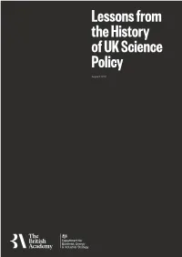 Lessons from the History of UK Science Policy