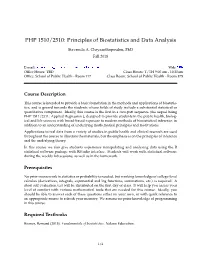 PHP 1510/2510: Principles of Biostatistics and Data Analysis