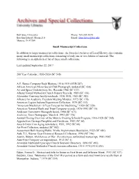 Small Manuscript Collections Guide