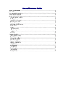 Spread Scanner Guide Spread Scanner Guide