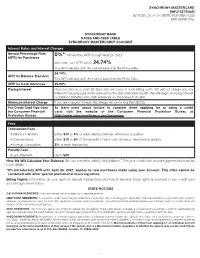 Synchrony Bank Rates and Fees Table