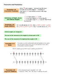 Theorems and Postulates