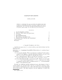 COMPACT LIE GROUPS Contents 1. Smooth Manifolds and Maps 1 2