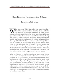 Ellen Key and the Concept of Bildung