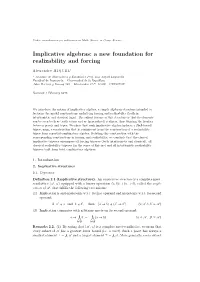 Implicative Algebras: a New Foundation for Realizability and Forcing