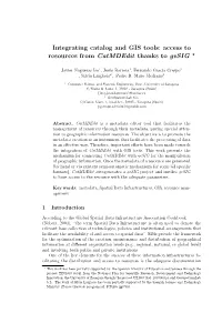 Integrating Catalog and GIS Tools: Access to Resources from Catmdedit Thanks to Gvsig ?