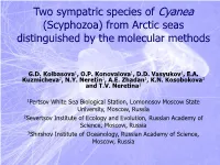 Two Sympatric Species of Cyanea (Scyphozoa) from Arctic Seas Distinguished by the Molecular Methods