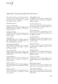 Appendix B—Nominations Submitted to the Senate