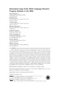 Automated Large-Scale Multi-Language Dynamic Program