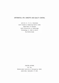 Differential Gps: Concepts and Quality Control