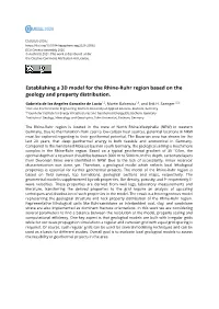 Establishing a 3D Model for the Rhine-Ruhr Region Based on the Geology and Property Distribution