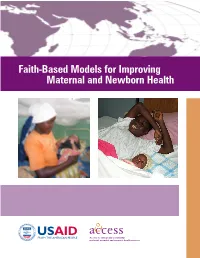 Faith-Based Models for Improving Maternal and Newborn Health ACKNOWLEDGMENTS