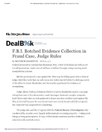 FBI Botched Evidence Collection in Fraud Case
