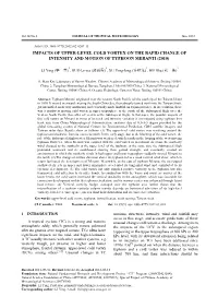 Impacts of Upper-Level Cold Vortex on the Rapid Change of Intensity and Motion of Typhoon Meranti (2010)