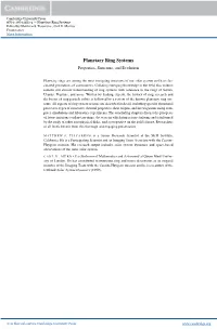 Planetary Ring Systems Edited by Matthew S