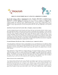 Regulus Resources Inc. ("Regulus", REG TSX.V) and Southern Legacy Minerals Inc