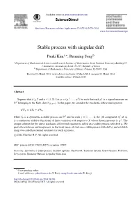 Stable Process with Singular Drift