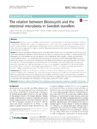 The Relation Between Blastocystis and the Intestinal Microbiota in Swedish