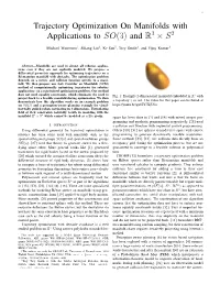 Trajectory Optimization on Manifolds with Applications to SO(3) and R