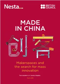 Made in China, Makerspaces and the Search for Mass Innovation