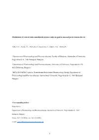 Modulation of Central Endocannabinoid System Results in Gastric Mucosal Protection in the Rat