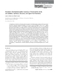 And Cobalt(III): Syntheses, Structures, and Ligand Field Parameters