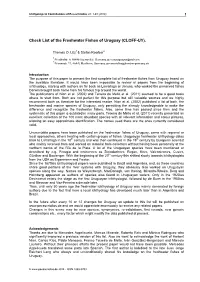 Check List of the Freshwater Fishes of Uruguay (CLOFF-UY)