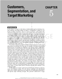 Customers, Segmentation,And Targetmarketing