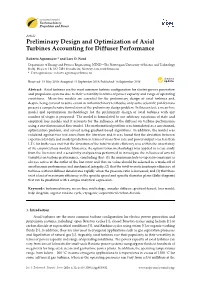 Preliminary Design and Optimization of Axial Turbines Accounting for Diffuser Performance