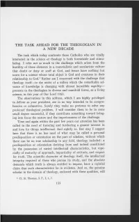 The Task Ahead for the Theologian in a New Decade