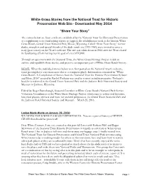 White Grass Stories from the National Trust for Historic Preservation Web Site - Downloaded May 2014