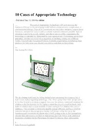 10 Cases of Appropriate Technology