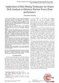 Application of Data Mining Techniques for Sensor Drift Analysis to Optimize Nuclear Power Plant Performance