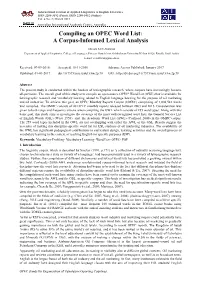 Compiling an OPEC Word List: a Corpus-Informed Lexical Analysis