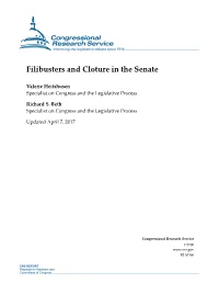 Filibusters and Cloture in the Senate