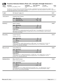Fracture Outcome Details (Form 123, Cad Ppts) Through Extension 1
