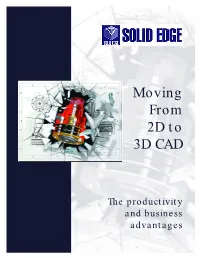 Moving from 2D to 3D CAD